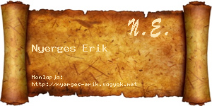 Nyerges Erik névjegykártya